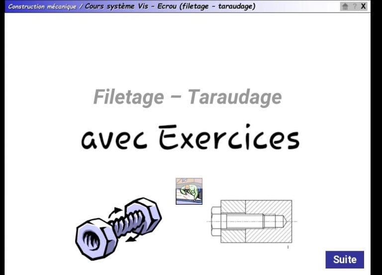 Cours de Filetage et Taraudage
