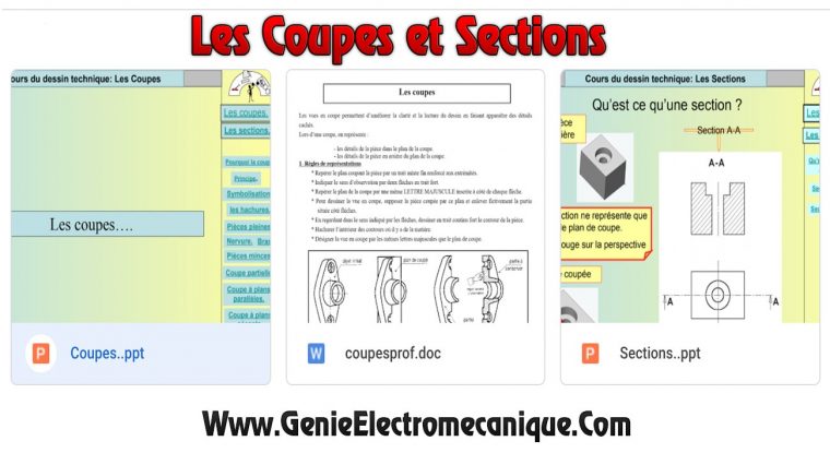 Cours du dessin technique: Les Coupes et Sections Cours du dessin technique: Les Coupes et Sections
