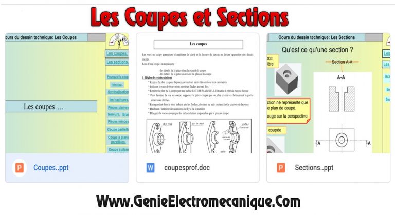 Cours du dessin technique: Les Coupes et Sections Cours du dessin technique: Les Coupes et Sections