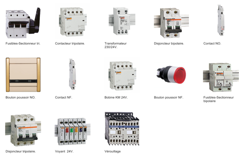 les nomes des appareils électrique