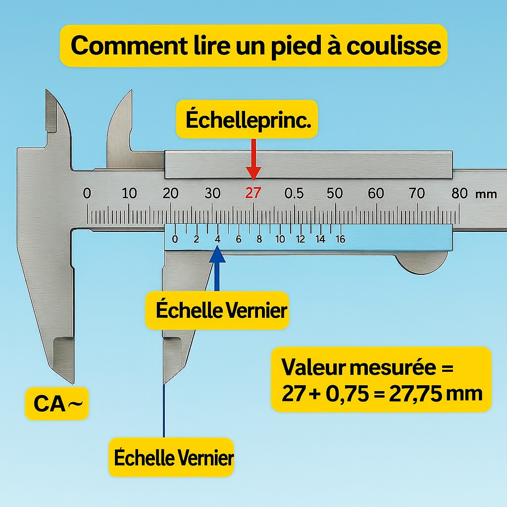 Comment lire correctement un pied à coulisse (Vernier) ?
