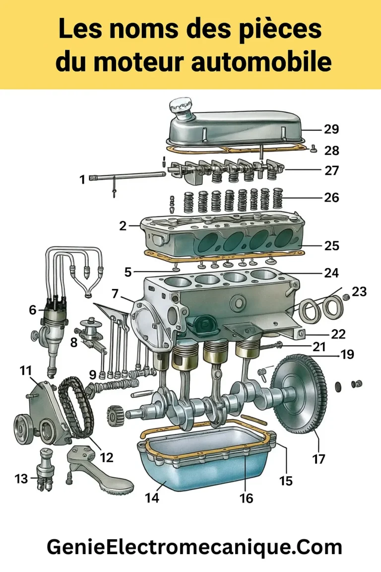 Les noms des pièces du moteur automobile