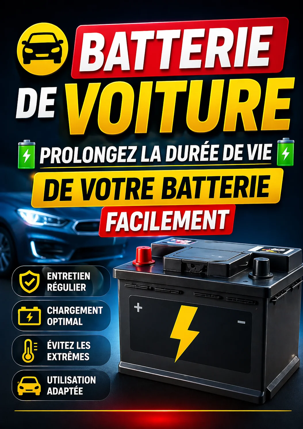 Batterie de voiture : Prolongez la durée de vie de votre batterie facilement
